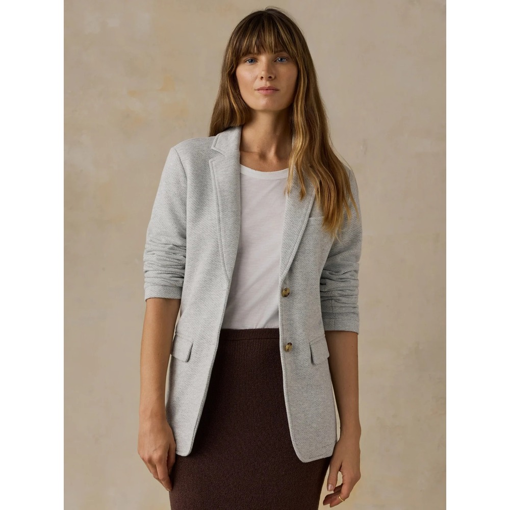 Faherty Inlet Knit 2 Button Sweatshirt Blazer in Gray Size XL